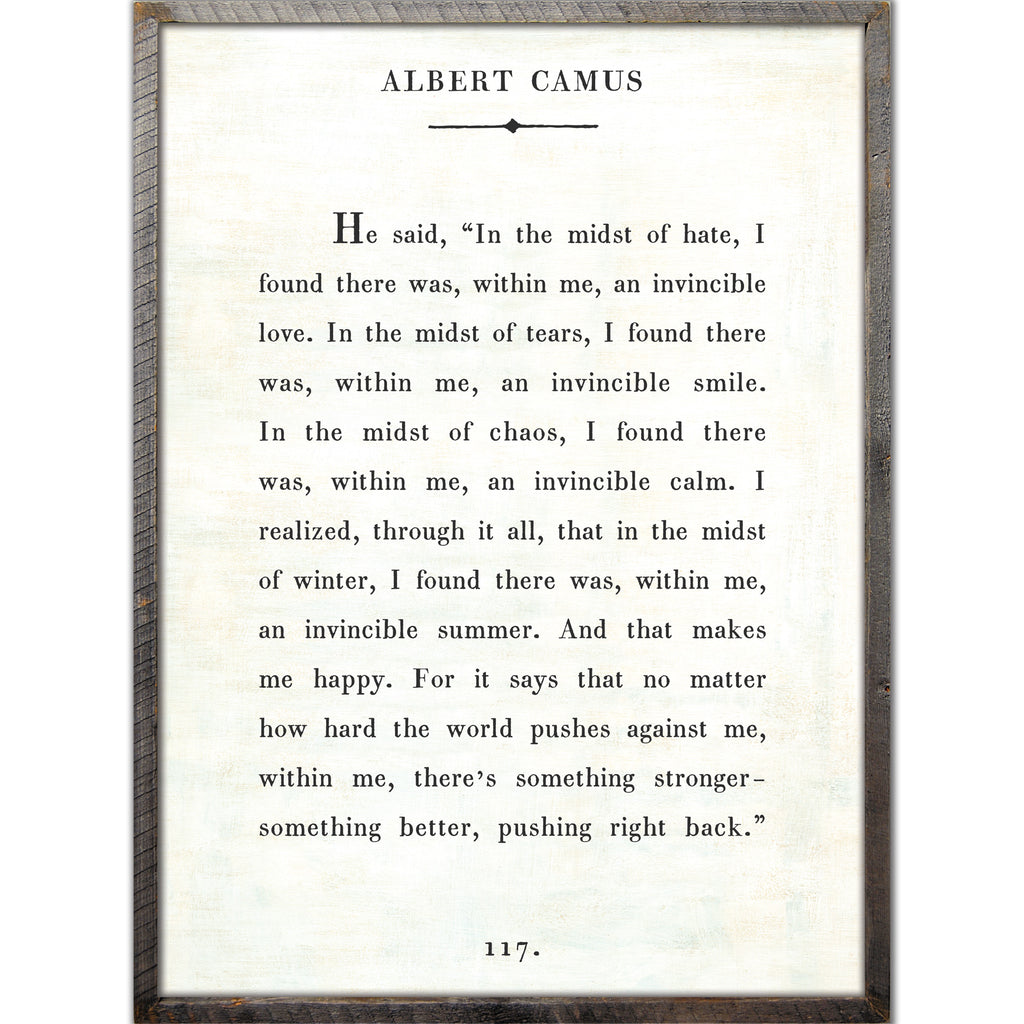 Albert Camus Art Print - Grey Wood