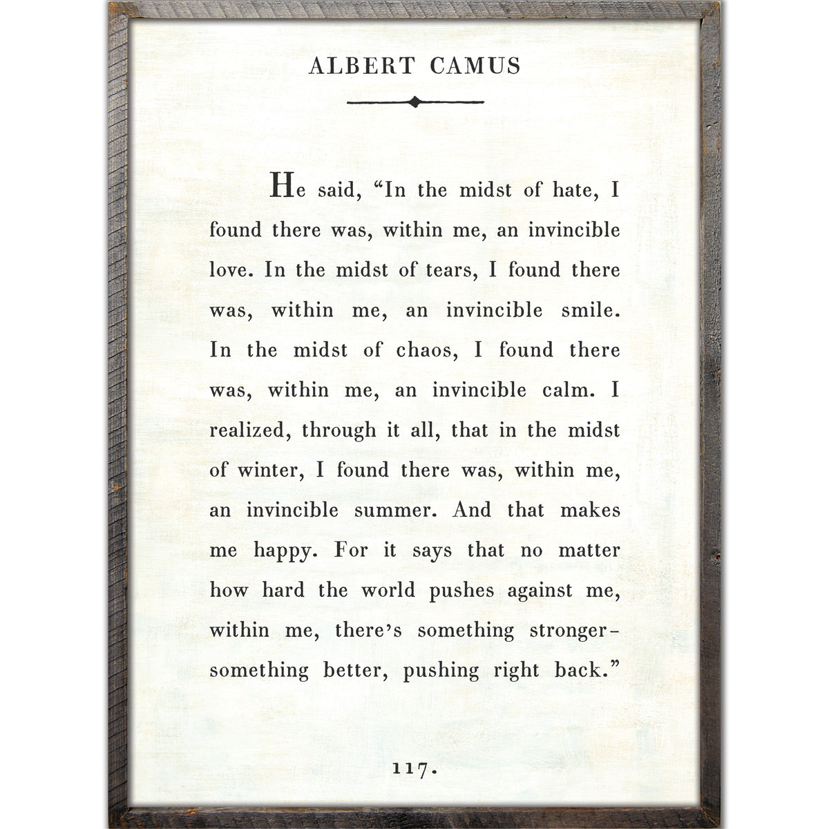 Albert Camus Art Print - Grey Wood