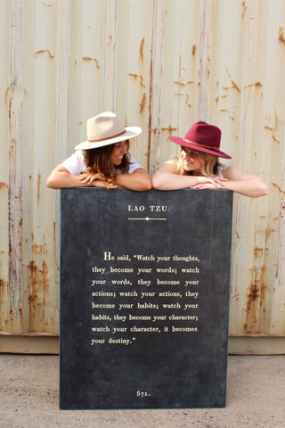 Lao Tzu Art Print - Grey Wood