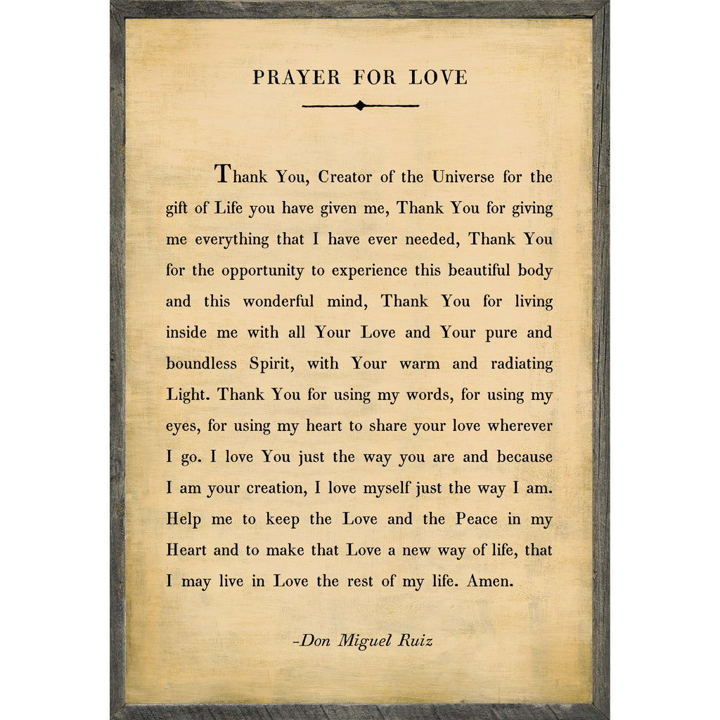 Prayer For Love Art Print - Grey Wood