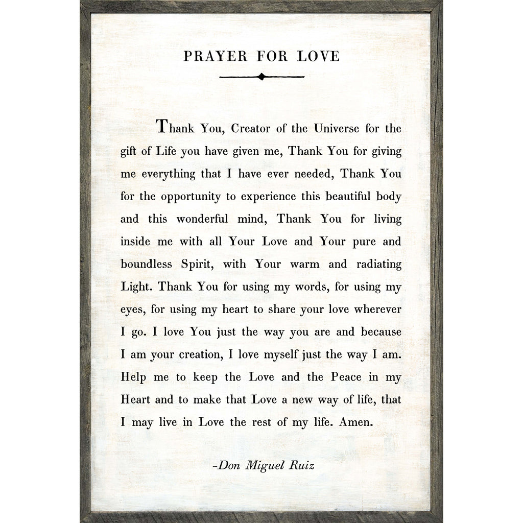 Prayer For Love Art Print - Grey Wood