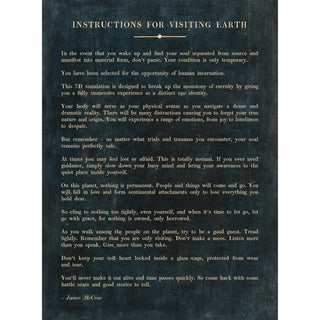 Instructions Before Visiting Earth Poetry Collection (Gallery Wrap) Art Print