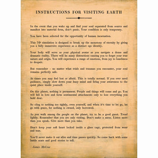 Instructions Before Visiting Earth Poetry Collection (Gallery Wrap) Art Print