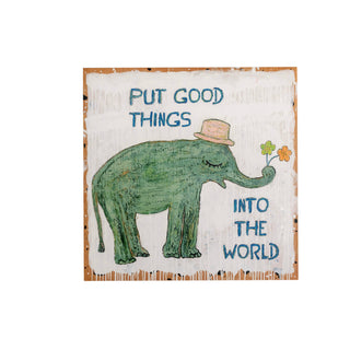8"x8" Good Things Elephant Art Poster
