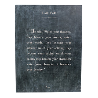12"x16" Lao Tzu Book Collection Art Poster  -Charcoal
