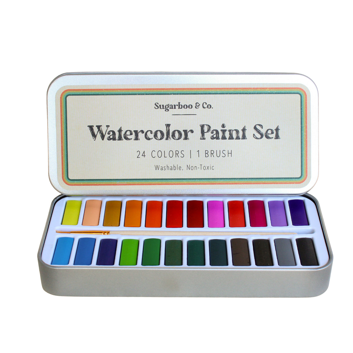 Watercolor Tin Paint Set - 24 Colors