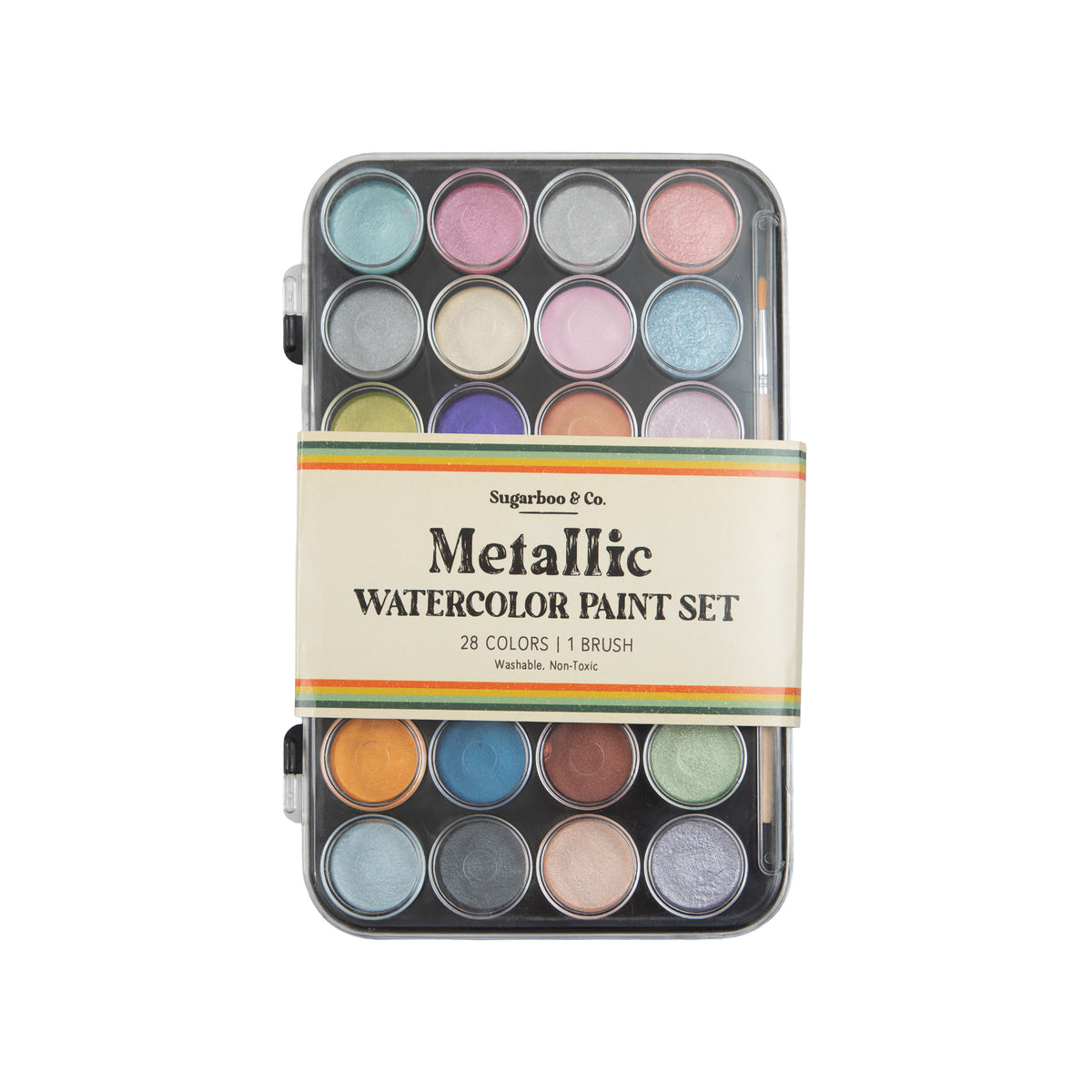 Metallic Watercolor Paint Set - 28 Colors