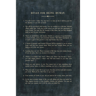 Rules For Being Human- Art Tile Collection