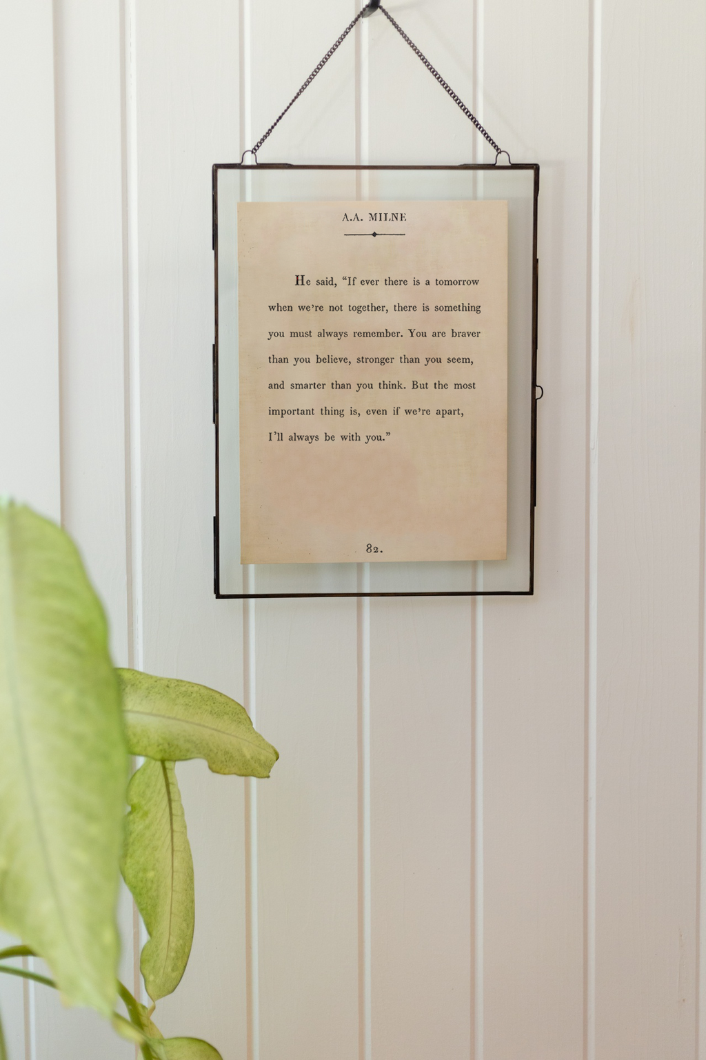 A.A. Milne Art Poster In Cream - 12x16