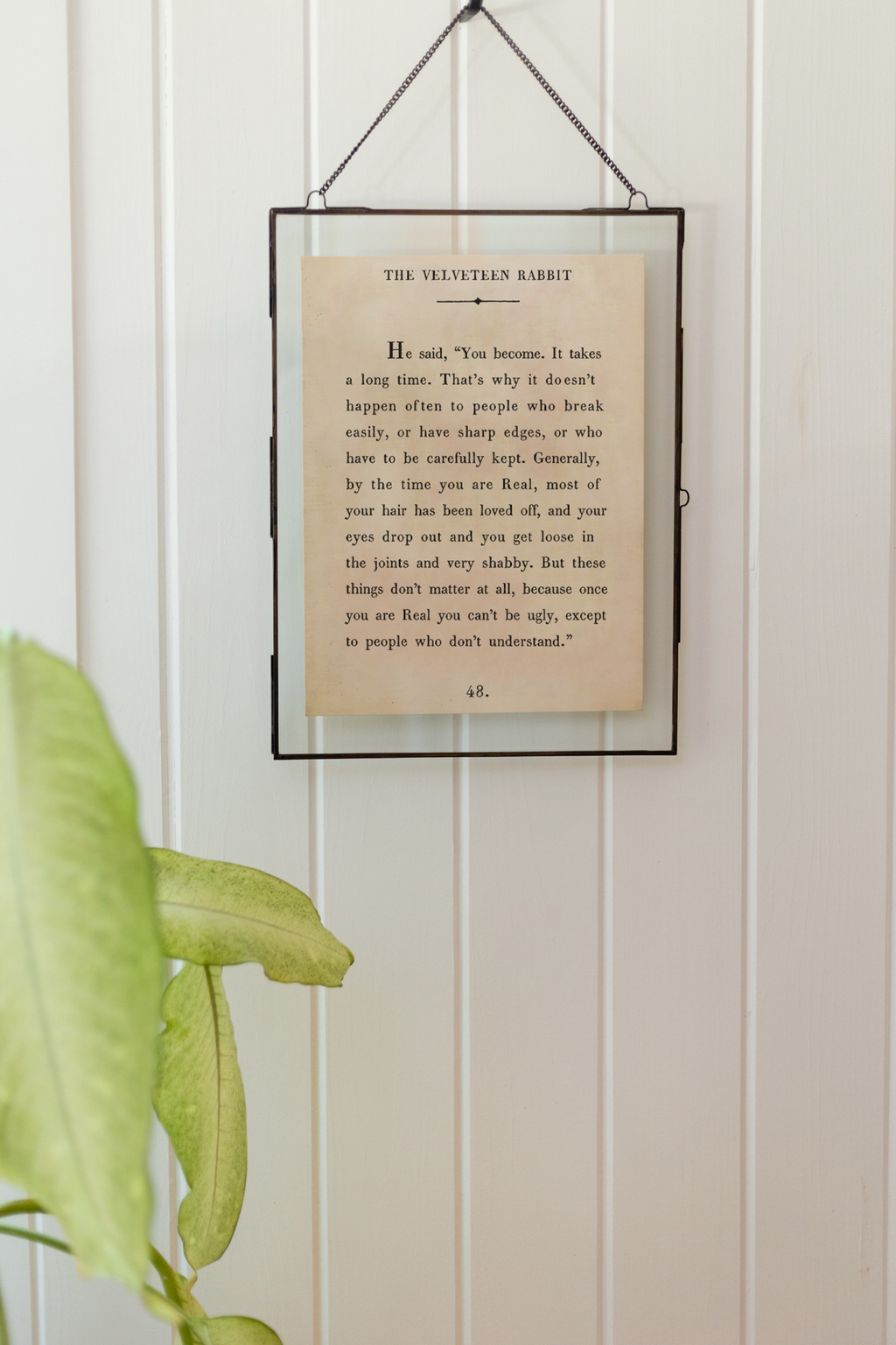 The Velveteen Rabbit Art Poster In Cream - 12x16