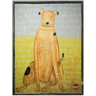 Brown Boy Dog (Grey Wood) - Art Print