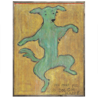 Dancing Dog (Grey Wood) - Art Print