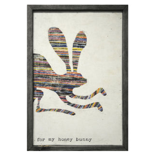 For My Honey Bunny (Grey Wood) - Art Print