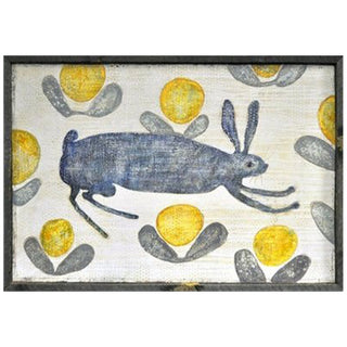 Happy Hare (Grey Wood) - Art Print