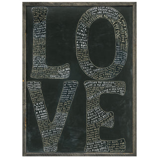 L-O-V-E in Black (Grey Wood) - Art Print