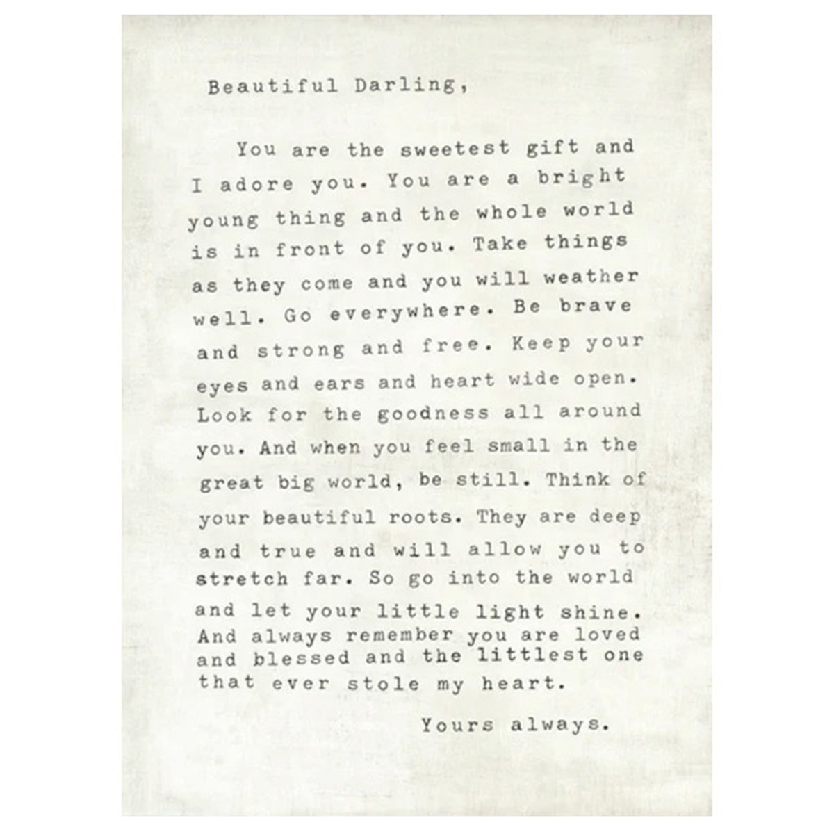 Letter For Sophie Art Print in White - Gallery Wrap