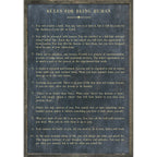Rules For Being Human Art Print - Grey Wood