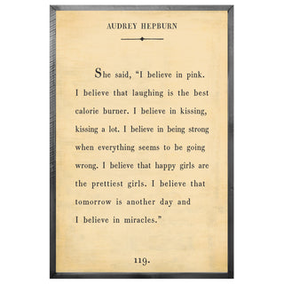 Audrey Hepburn - Book Collection (Grey Wood) - Art Print