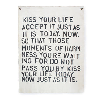 ***Kiss Your Life Hand Painted Wall Hanging 36" x 48" (size will vary)
