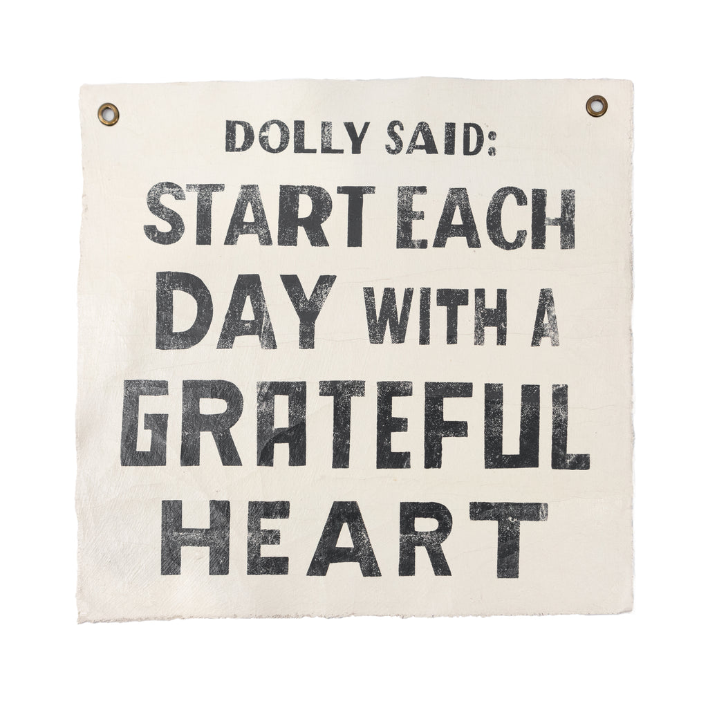 Dolly Said Hand Painted Wall Tarp 25x25