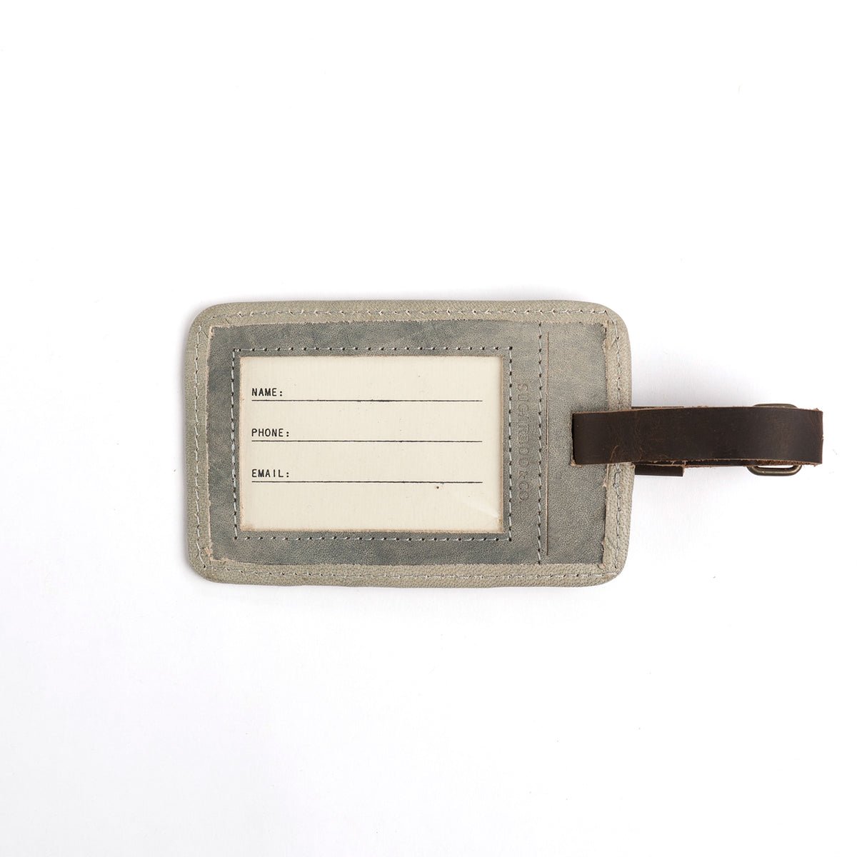 My Destination Leather Luggage Tag - Stone