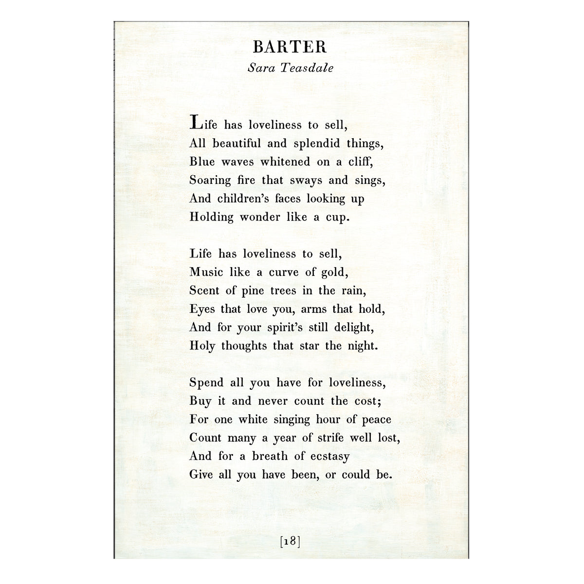 Barter Art Print - Gallery Wrap
