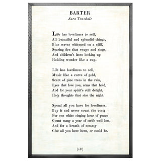 Barter - Poetry Collection (Grey Wood) - Art Print