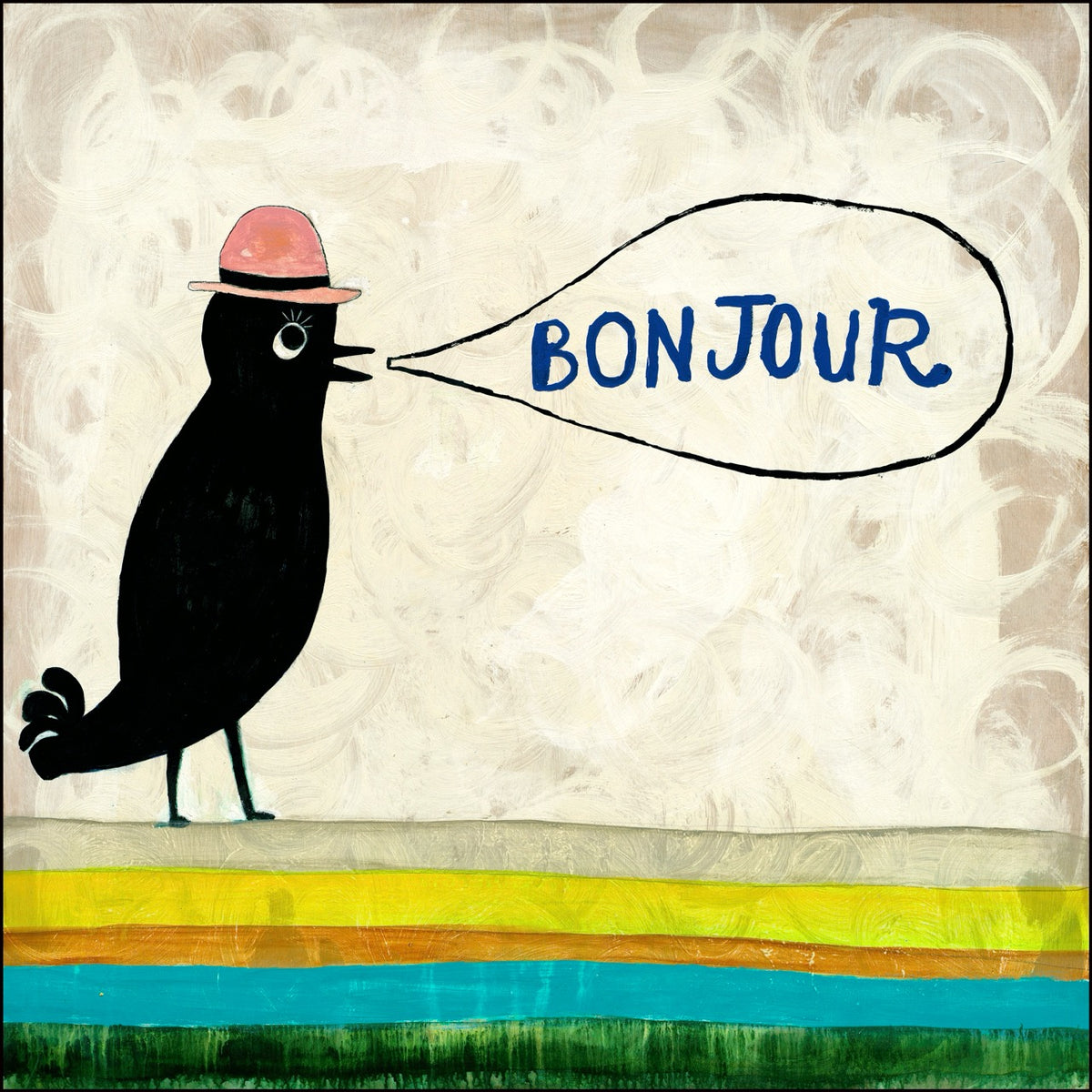 Bonjour Art Print - Gallery Wrap