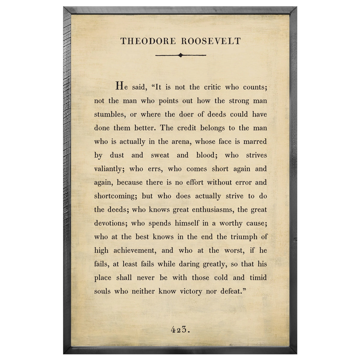 Theodore Roosevelt Art Print - Grey Wood