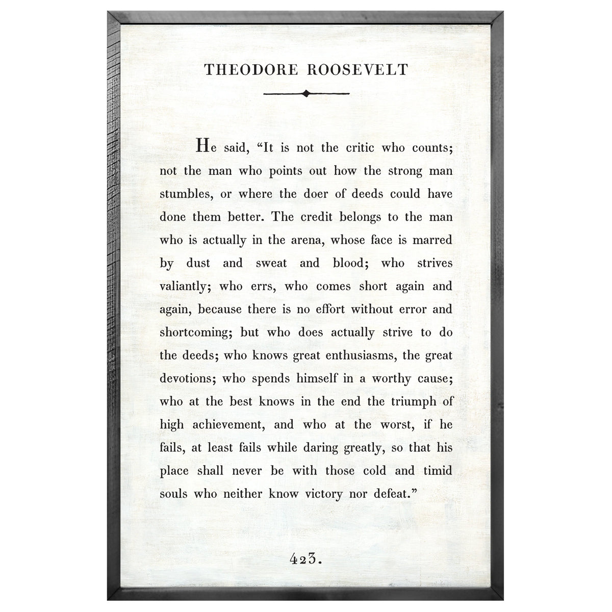 Theodore Roosevelt Art Print - Grey Wood
