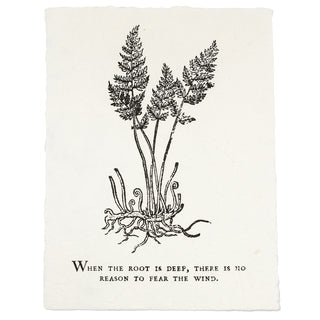 When The Root Is Deep Botanical Handmade Paper Print