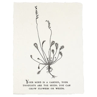 Your Mind Is A Garden Botanical Handmade Paper Print