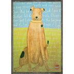 Brown Boy Dog Art Print - Grey Wood