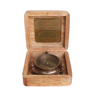 A Gentleman Is One Compass in Wooden Box