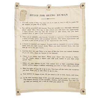 Canvas Wall Hanging - 10 Rules for being Human - 46" x 57"