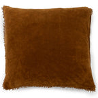 Canyon Velvet Pillow with Poms 22x22