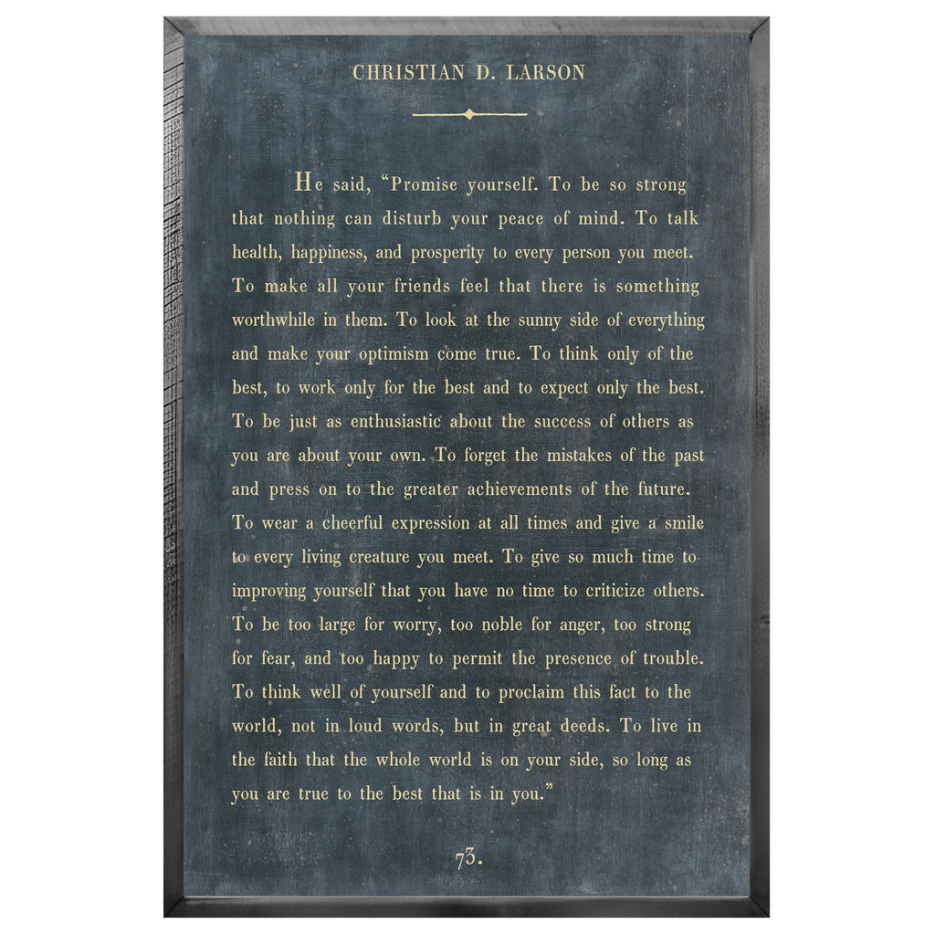 Christian D. Larson Art Print - Grey Wood