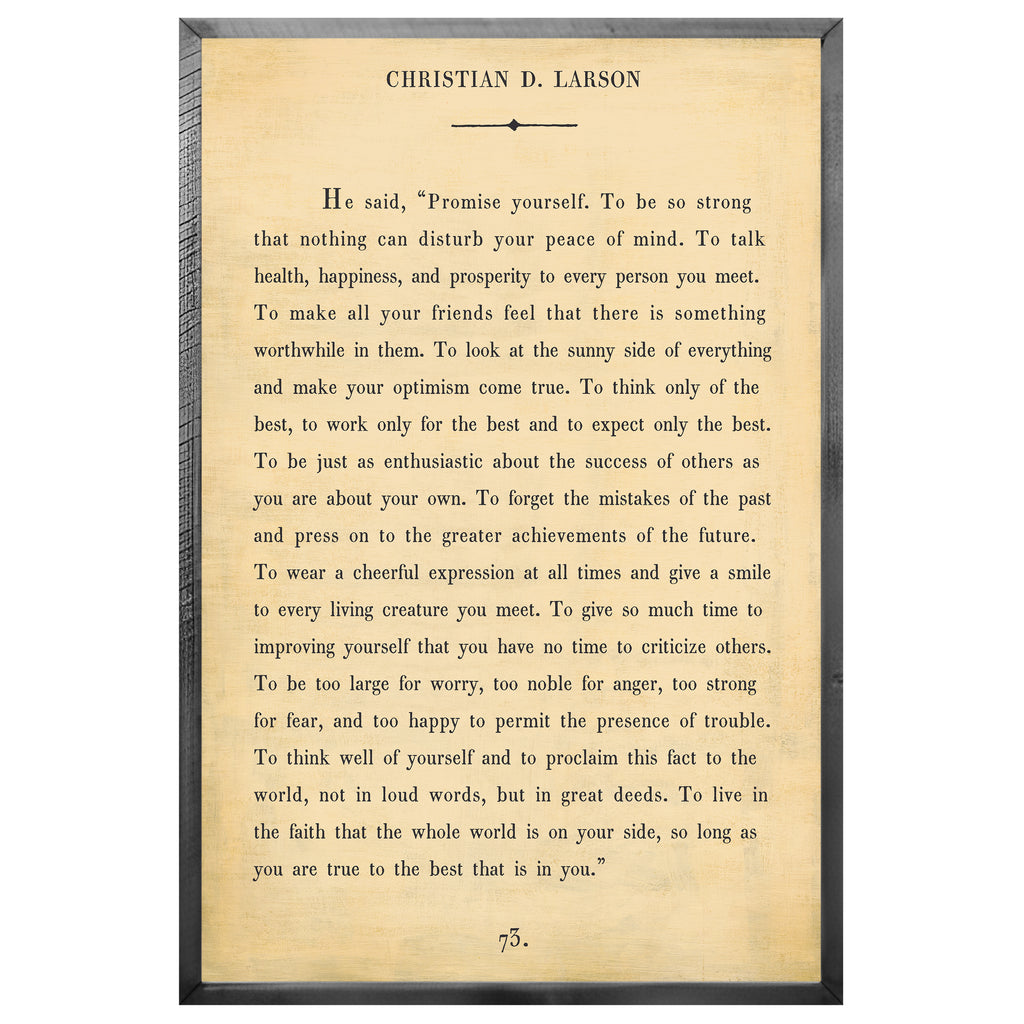 Christian D. Larson Art Print - Grey Wood
