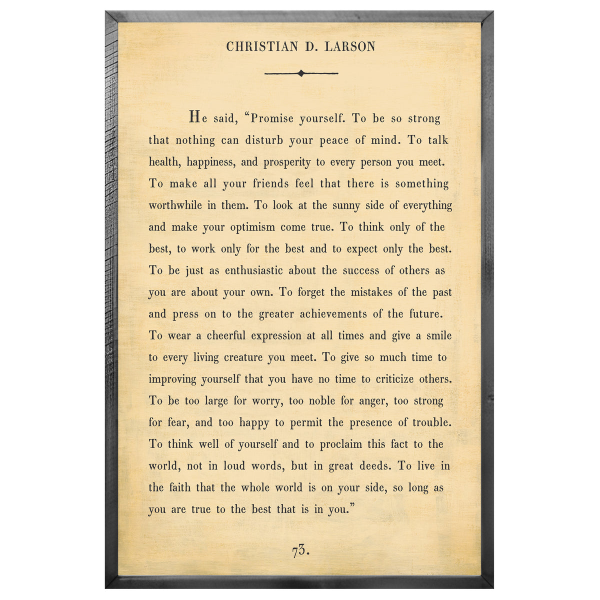 Christian D. Larson Art Print - Grey Wood