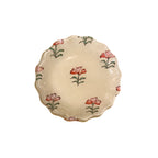 Pink Flower Scalloped Round Decoupage Plate - 5in
