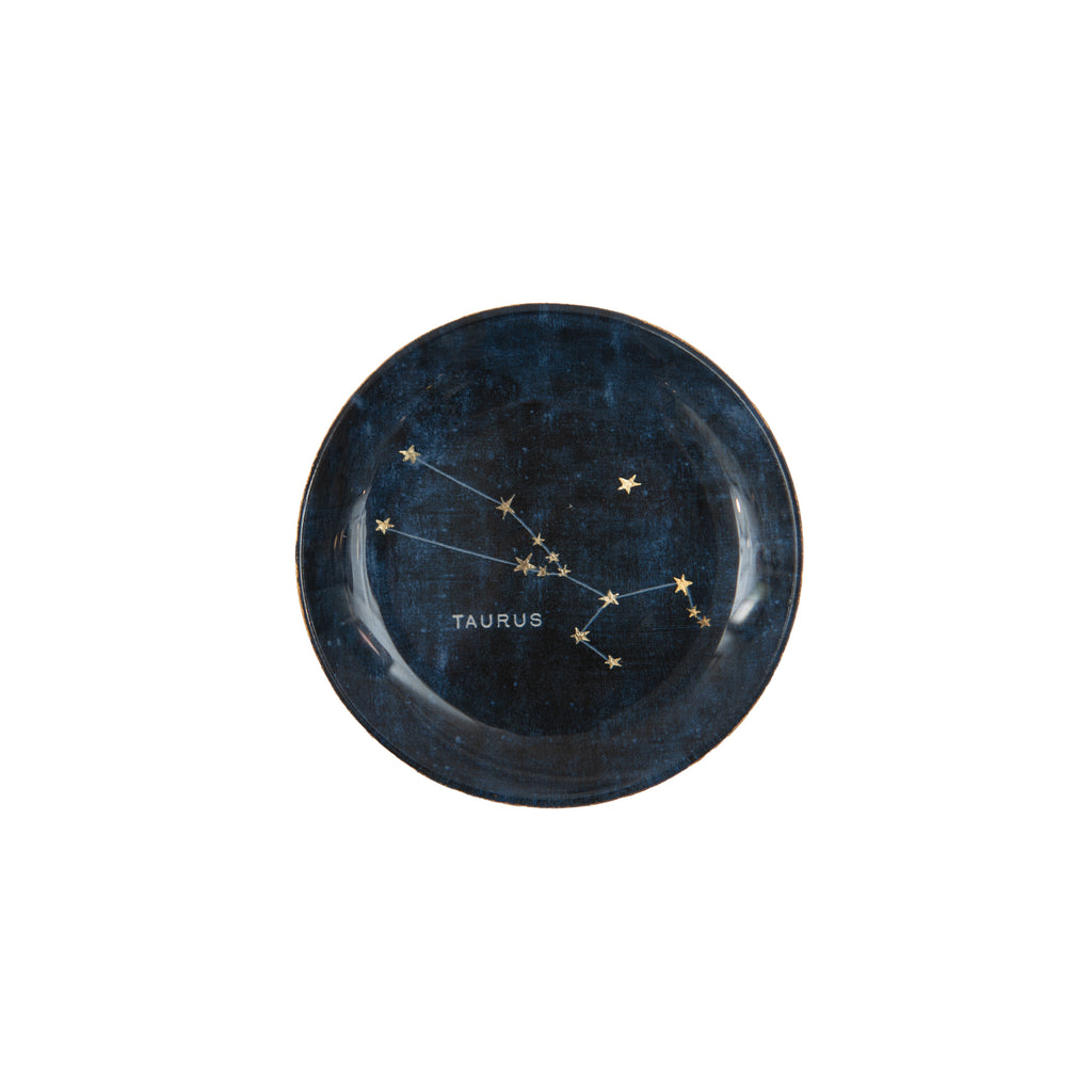 Taurus Round Decoupage Plate - 4in