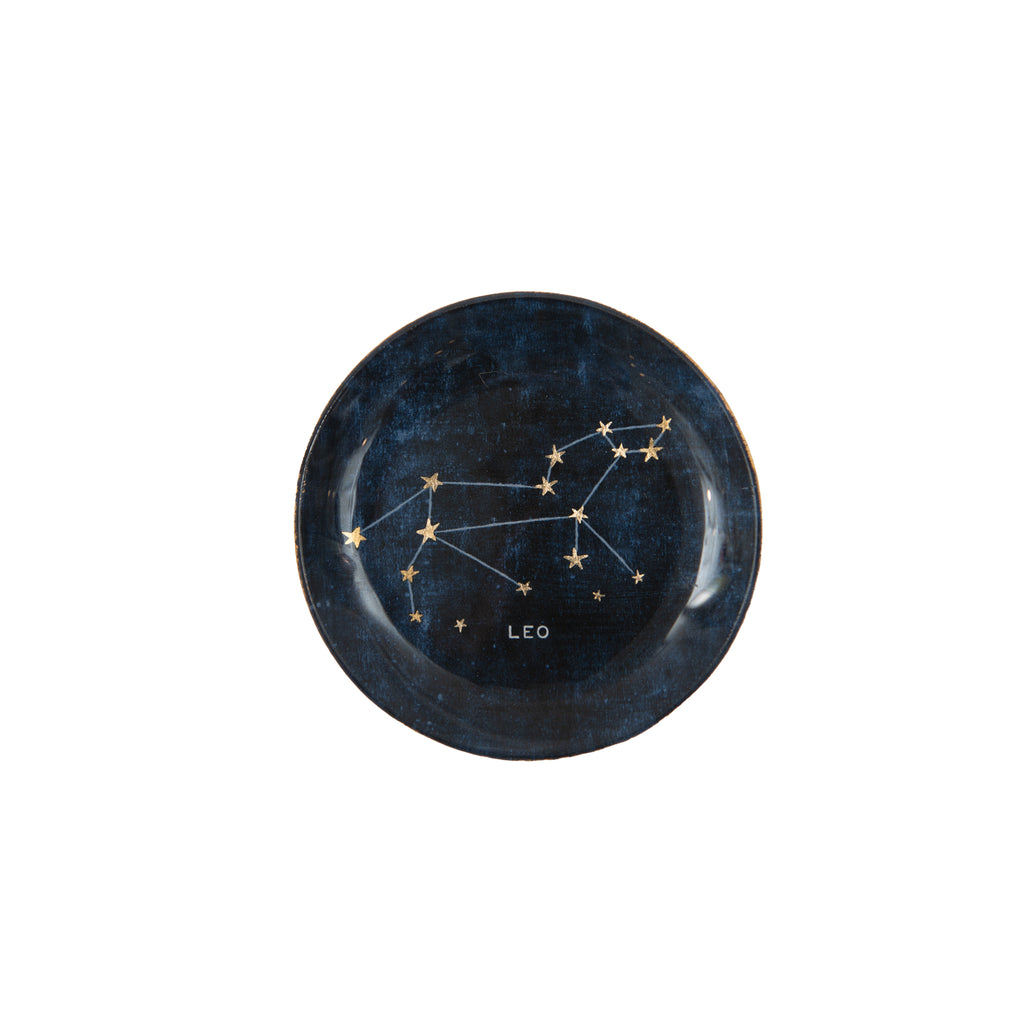 Leo Round Decoupage Plate - 4in