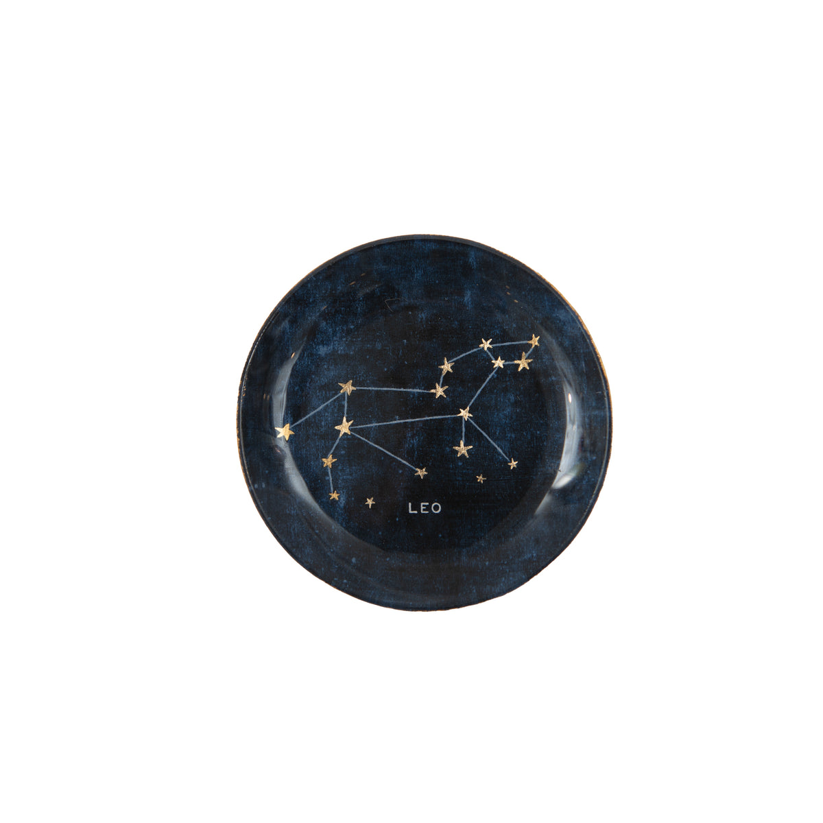 Leo Round Decoupage Plate - 4in