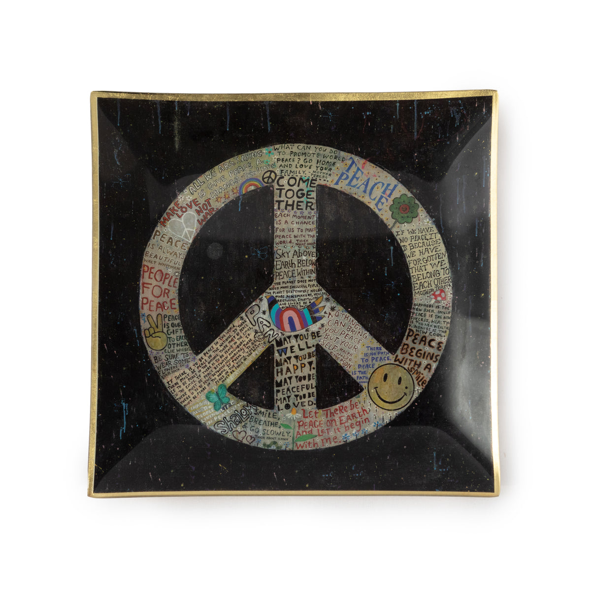 ***Choose Peace Square Decoupage Plate 10x10
