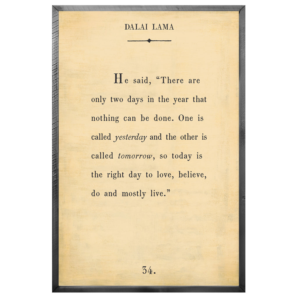 Dalai Lama Art Print - Grey Wood