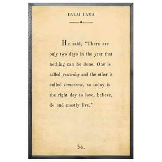Dalai Lama - Book Collection (Grey Wood) - Art Print