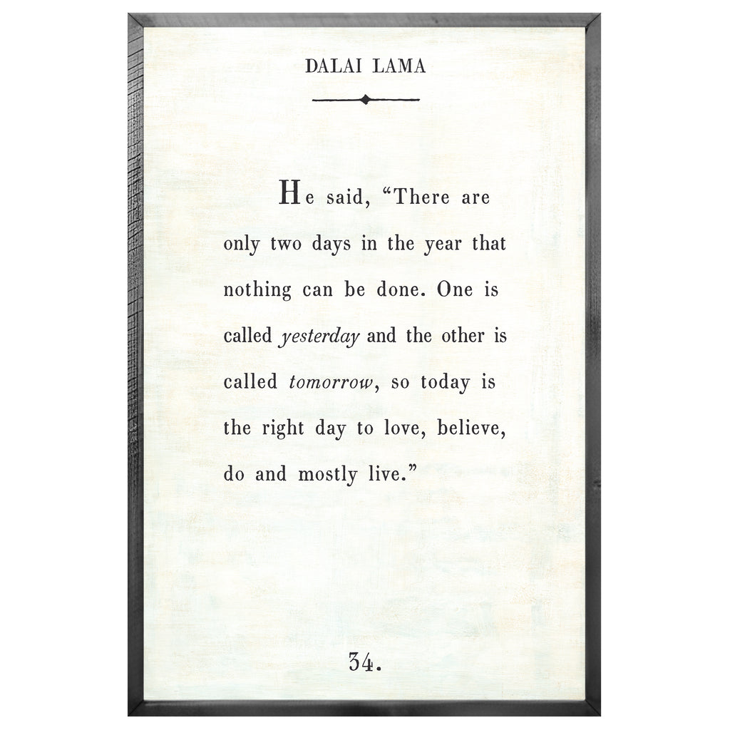 Dalai Lama Art Print - Grey Wood