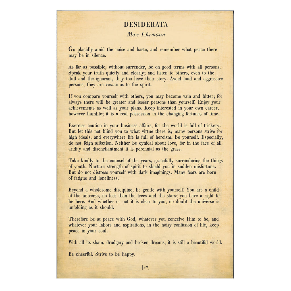 Desiderata Art Print - Gallery Wrap
