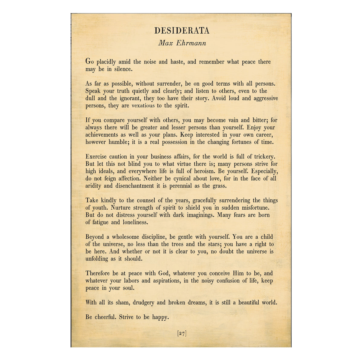 Desiderata Art Print - Poetry Collection