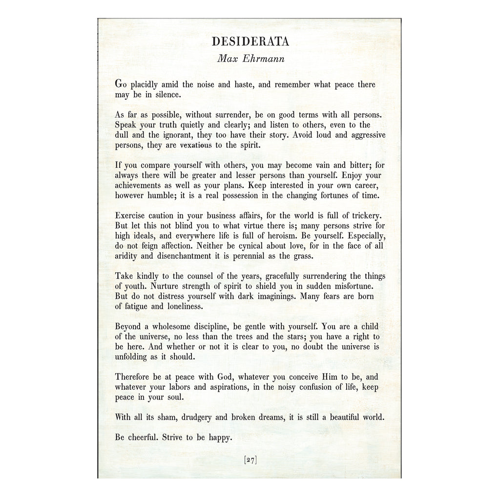 Desiderata Art Print - Gallery Wrap